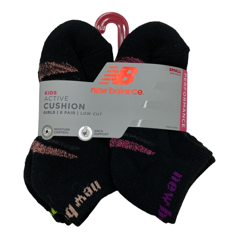 NWT New Balance 8Pk Low-Cut Socks Small